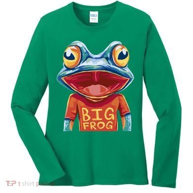 Happy Frog With Big Eyes Women's Long Sleeve Shirt