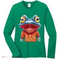 Happy Frog With Big Eyes Women's Long Sleeve Shirt thumb 0