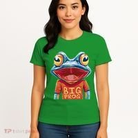 Happy Frog With Big Eyes Women's T-Shirt thumb 4