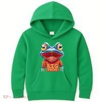 Happy Frog With Big Eyes Kids Hoodie thumb 0
