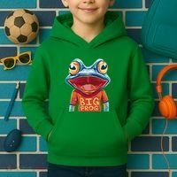 Happy Frog With Big Eyes Kids Hoodie thumb 2