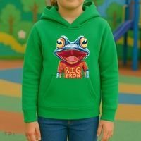 Happy Frog With Big Eyes Kids Hoodie thumb 3