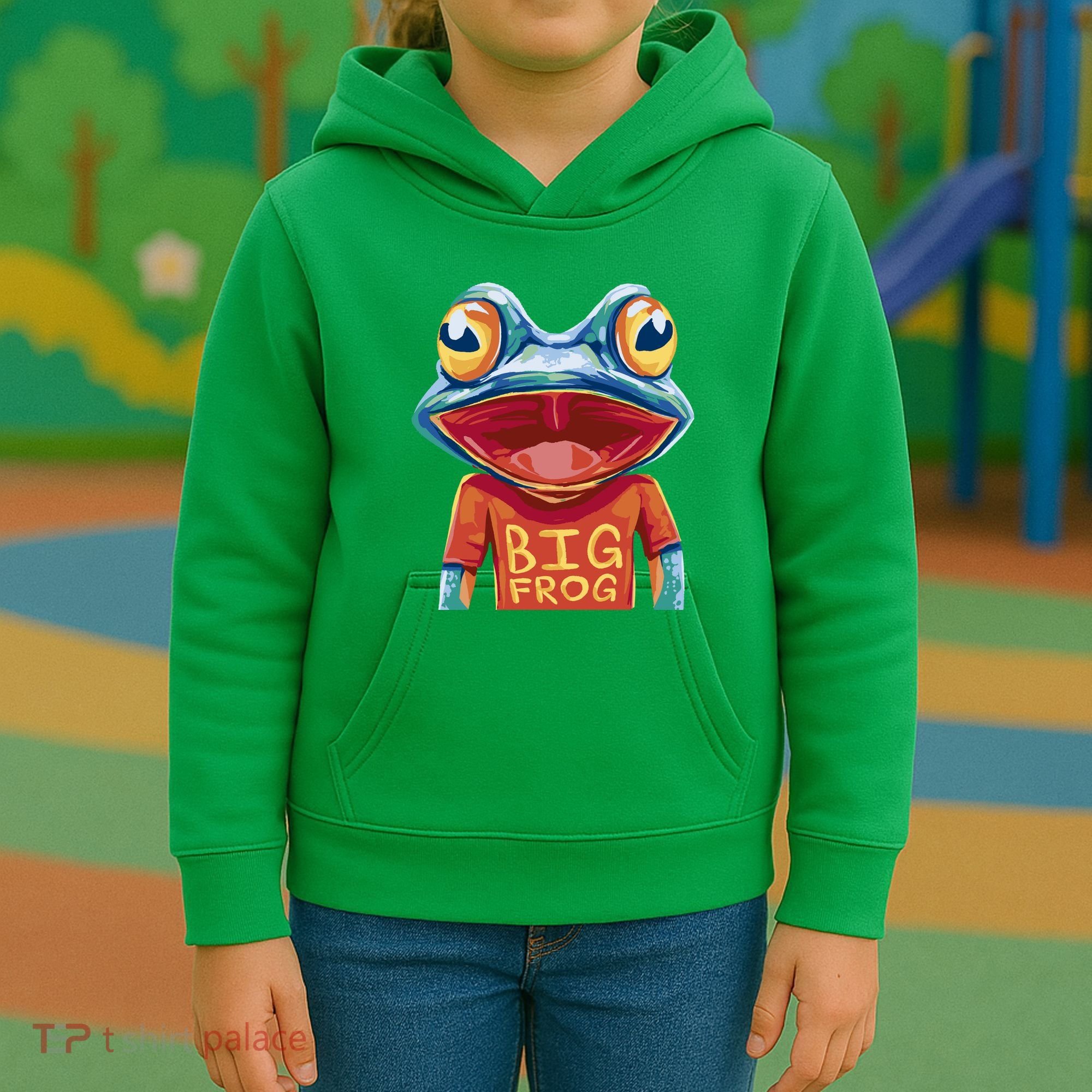 Happy Frog With Big Eyes Kids Hoodie