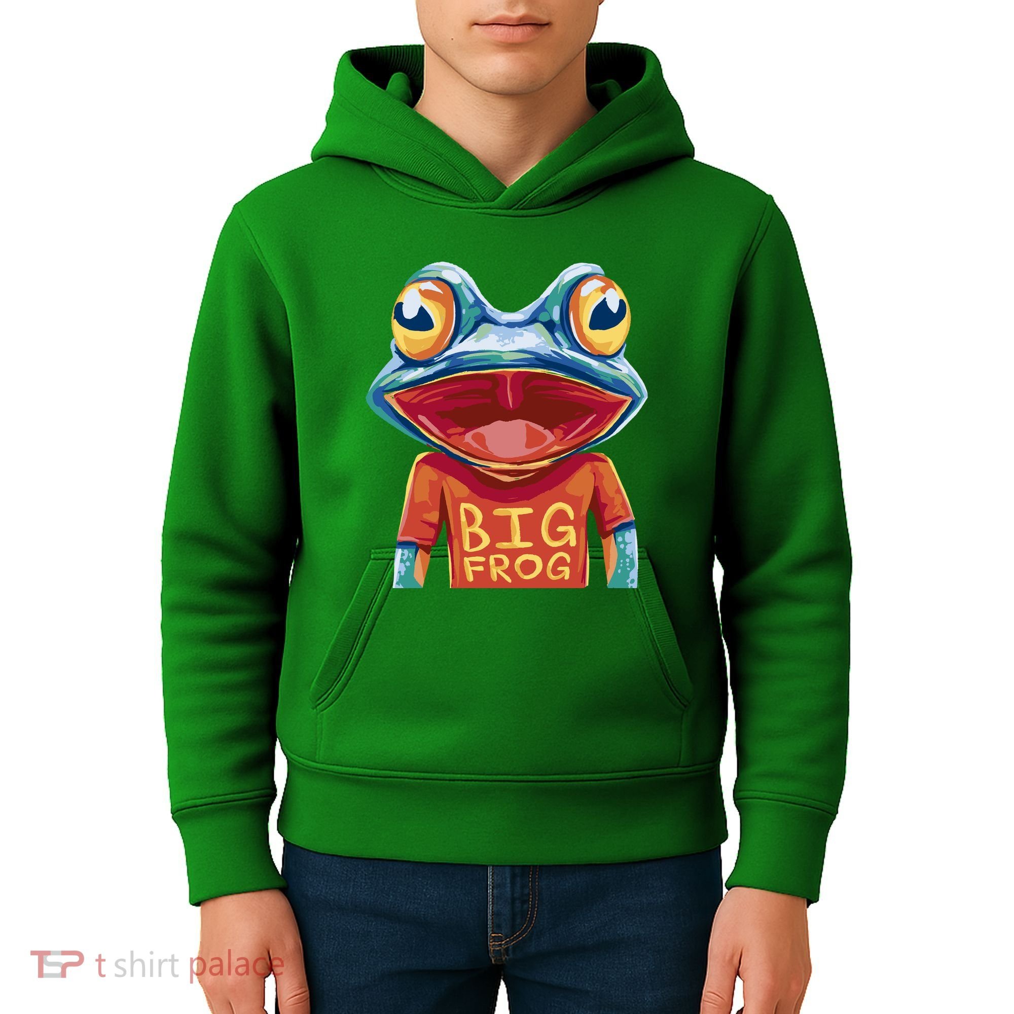 Happy Frog With Big Eyes Kids Hoodie