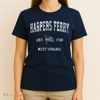Harpers Ferry West Virginia Wv Vintage Us Flag T-Shirt thumb 4