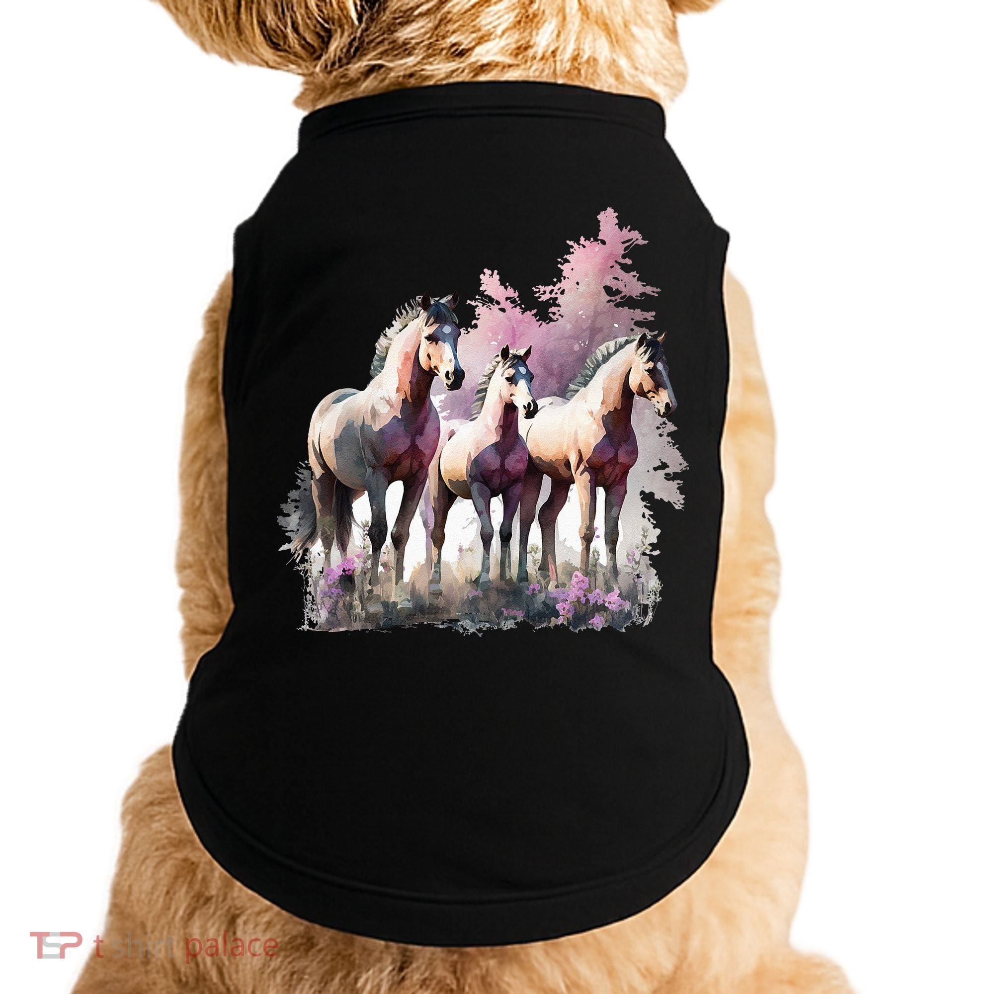 Horses Flowers Wild Mane Boho Western Southern Cow Doggie Tank