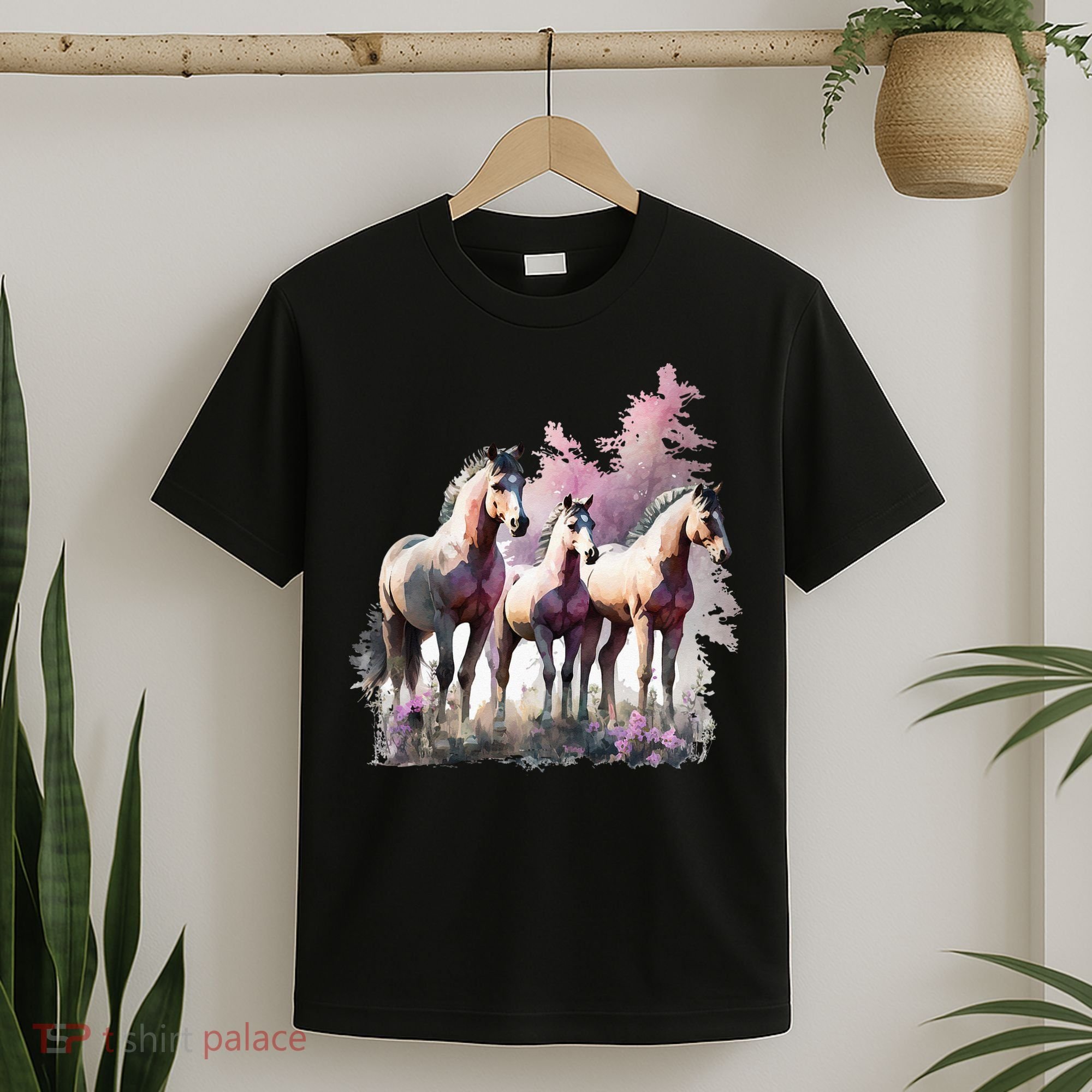 Horses Flowers Wild Mane Boho Western Southern Cow T-Shirt