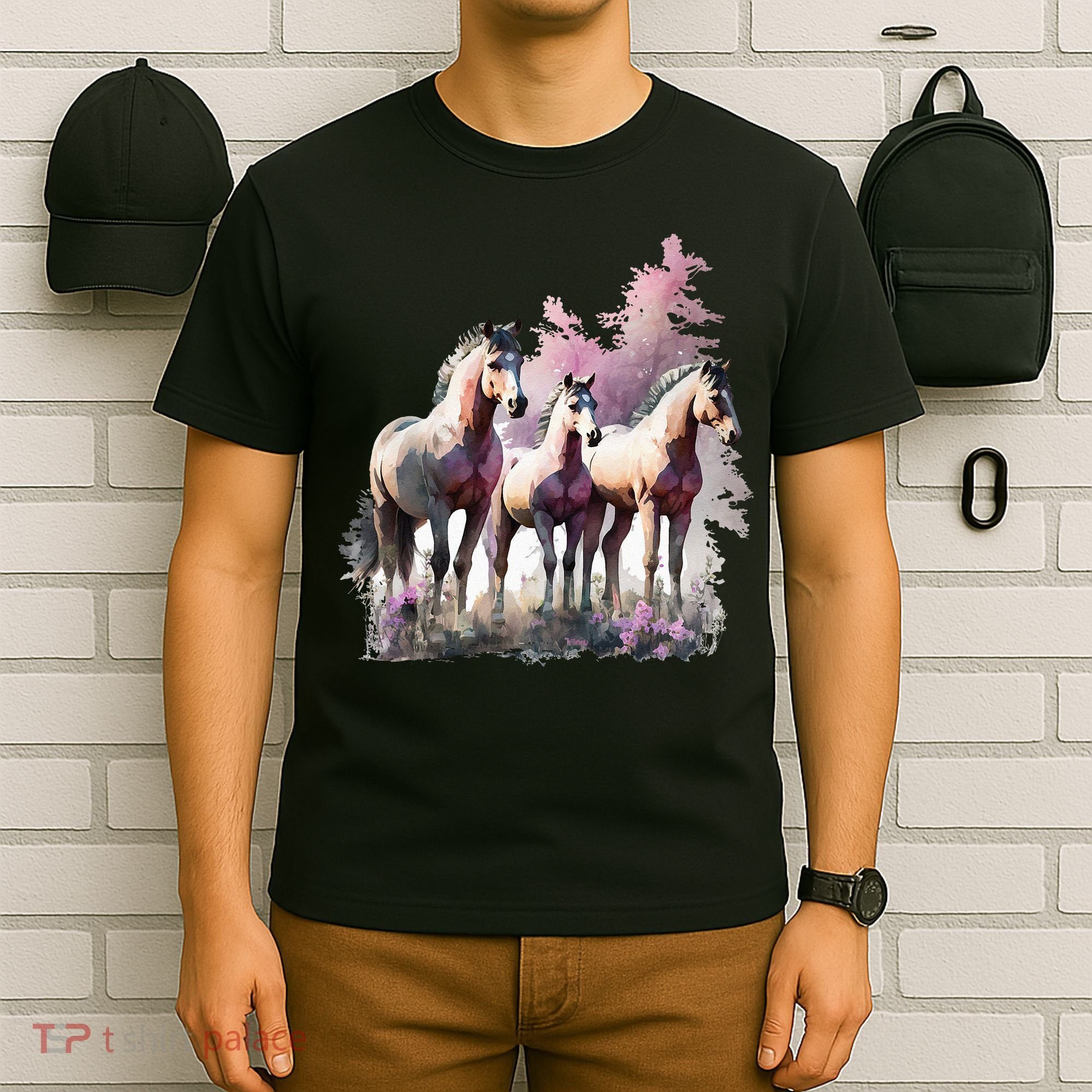 Horses Flowers Wild Mane Boho Western Southern Cow T-Shirt