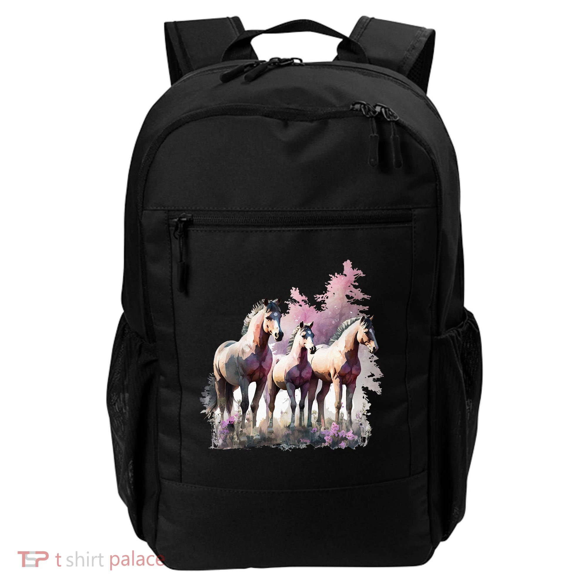Horses Flowers Wild Mane Boho Western Southern Cow Backpack