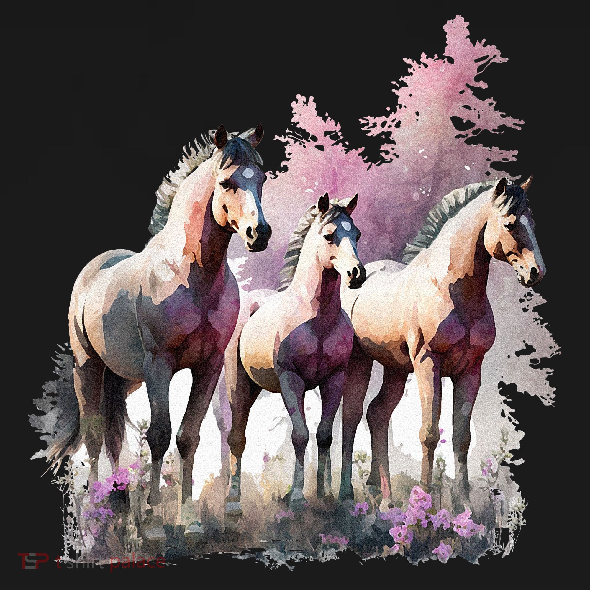 Horses Flowers Wild Mane Boho Western Southern Cow Bucket Hat