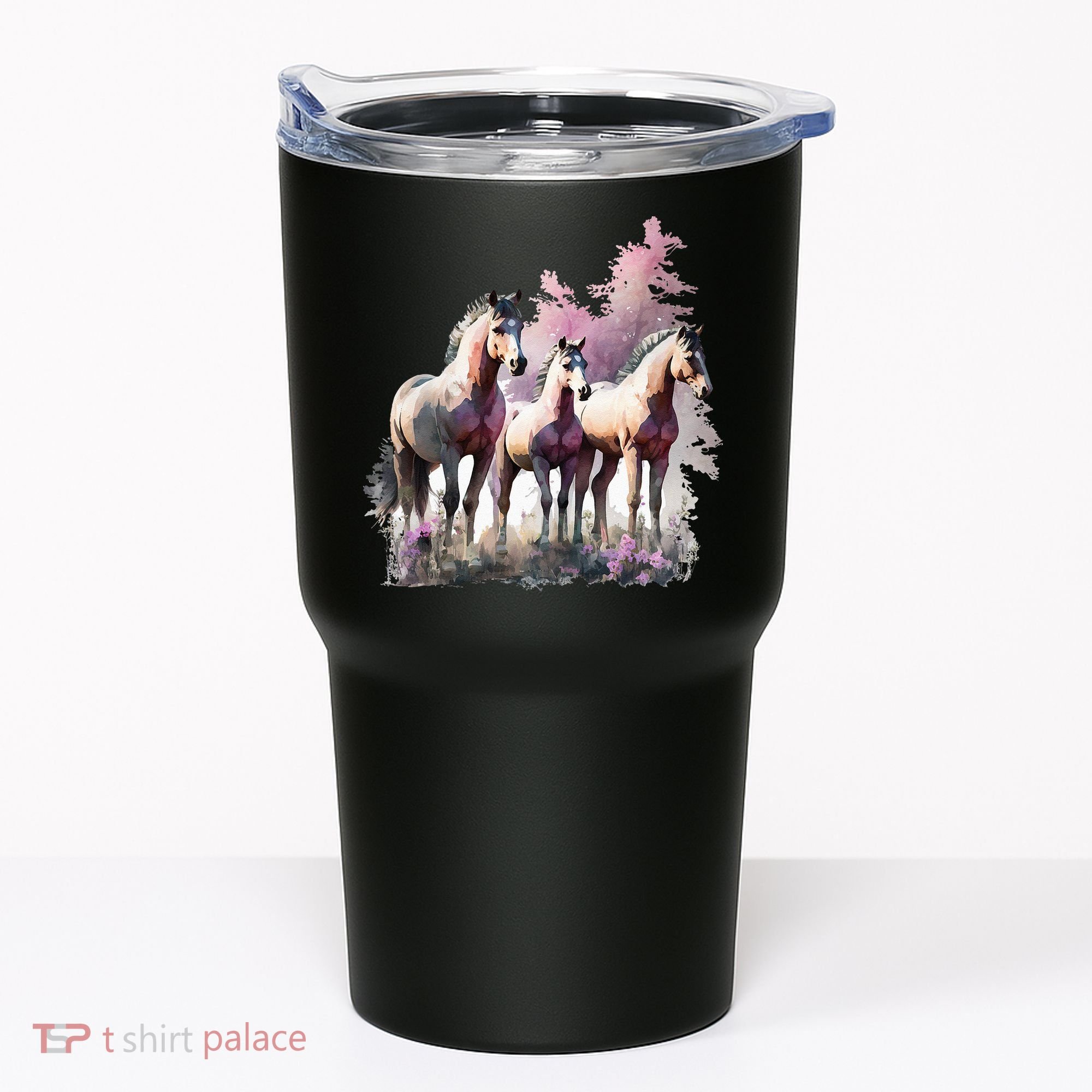Horses Flowers Wild Mane Boho Western Southern Cow Tumbler