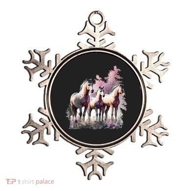 Horses Flowers Wild Mane Boho Western Southern Cow Ornament