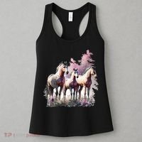 Horses Flowers Wild Mane Boho Western Southern Cow Women's Tank Top thumb 3