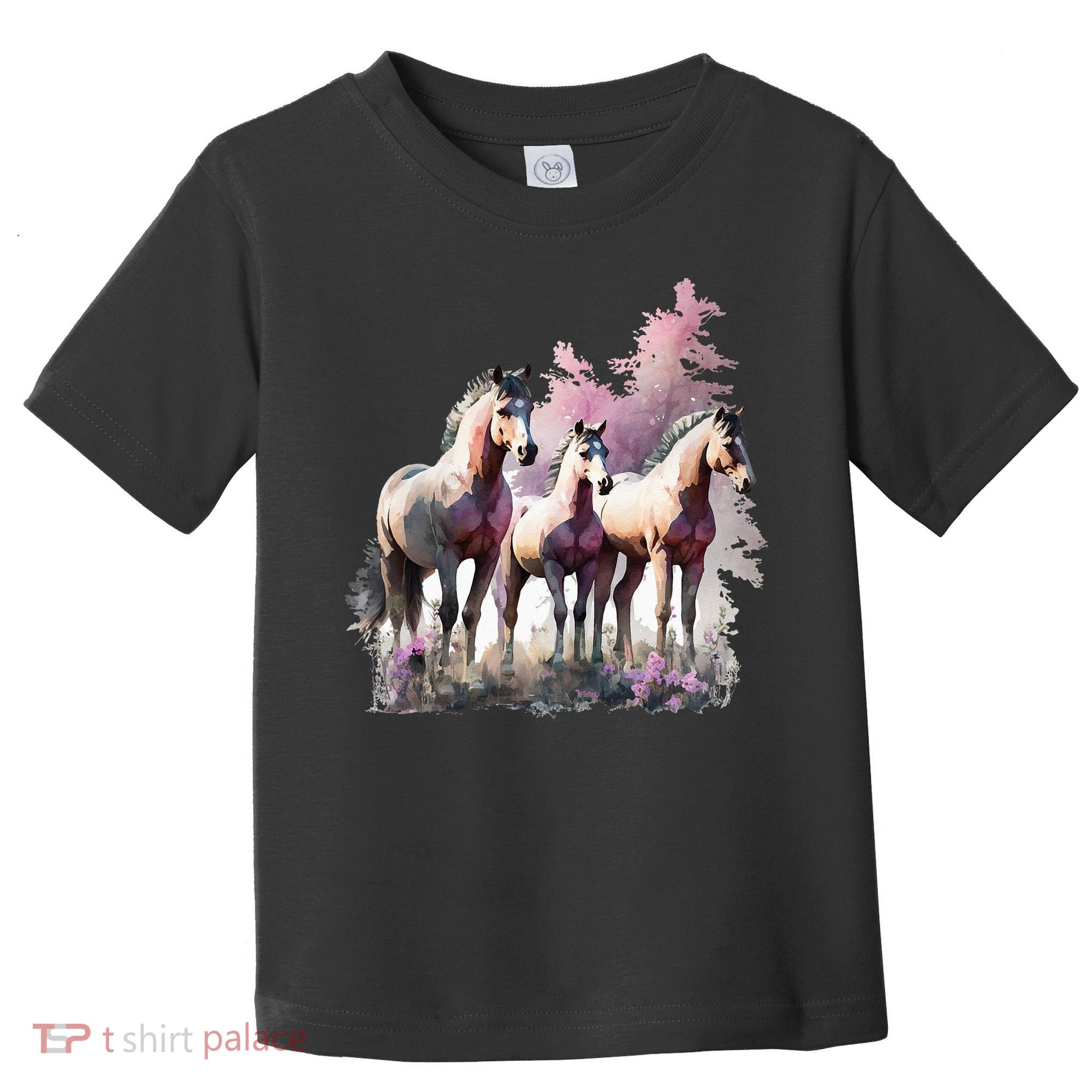 Horses Flowers Wild Mane Boho Western Southern Cow Toddler T-Shirt
