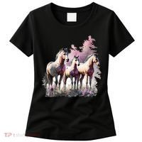 Horses Flowers Wild Mane Boho Western Southern Cow Women's T-Shirt thumb 0