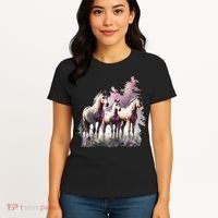 Horses Flowers Wild Mane Boho Western Southern Cow Women's T-Shirt thumb 4