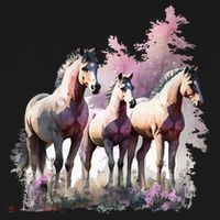 Horses Flowers Wild Mane Boho Western Southern Cow Kids Sweatshirt thumb 2