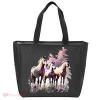 Horses Flowers Wild Mane Boho Western Southern Cow Tote Bag thumb 0