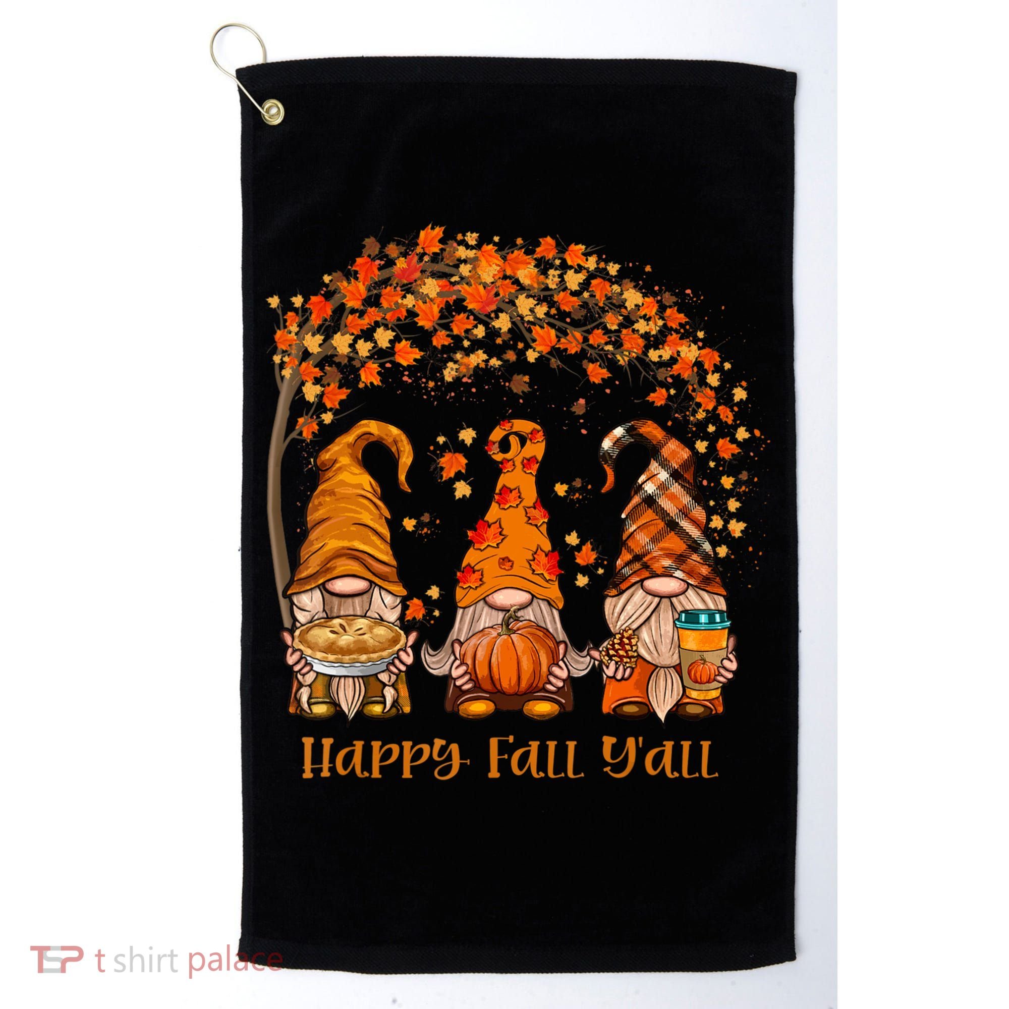 Happy Fall Y'all Gnome Autumn Gnomes Pumpkin Spice Season Golf Towel