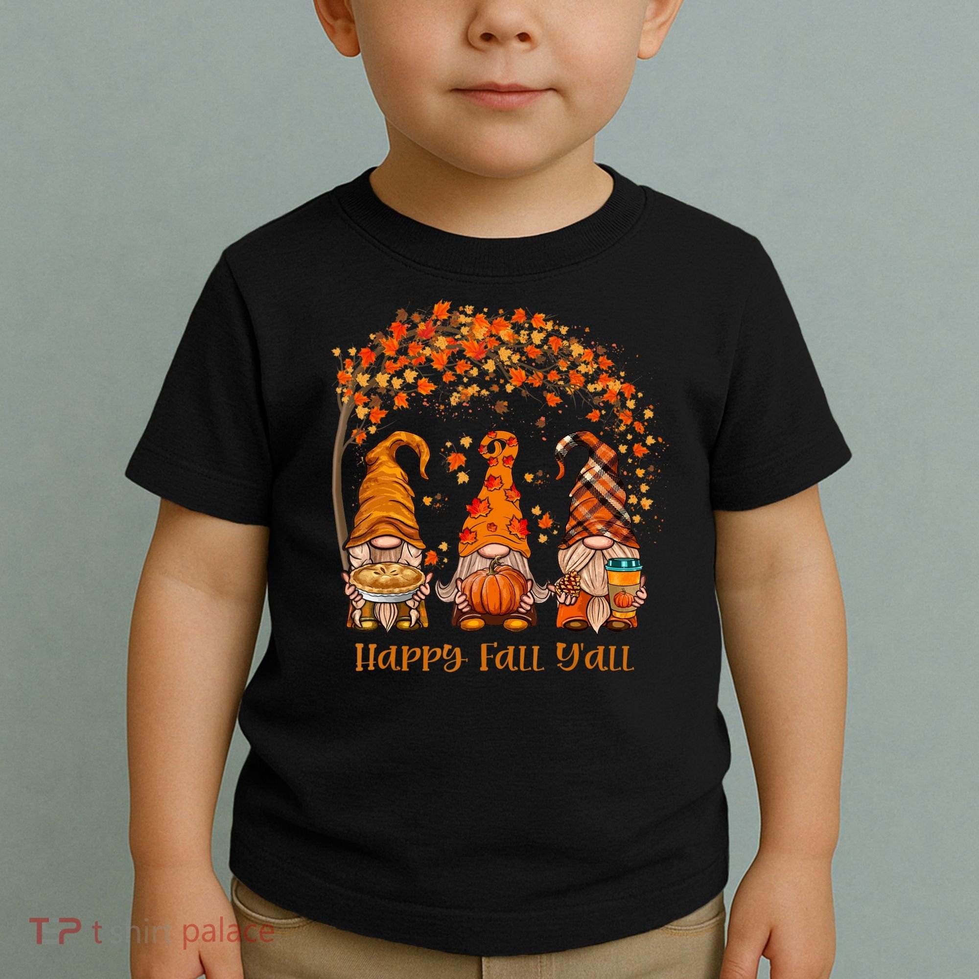 Happy Fall Y'all Gnome Autumn Gnomes Pumpkin Spice Season Toddler T-Shirt