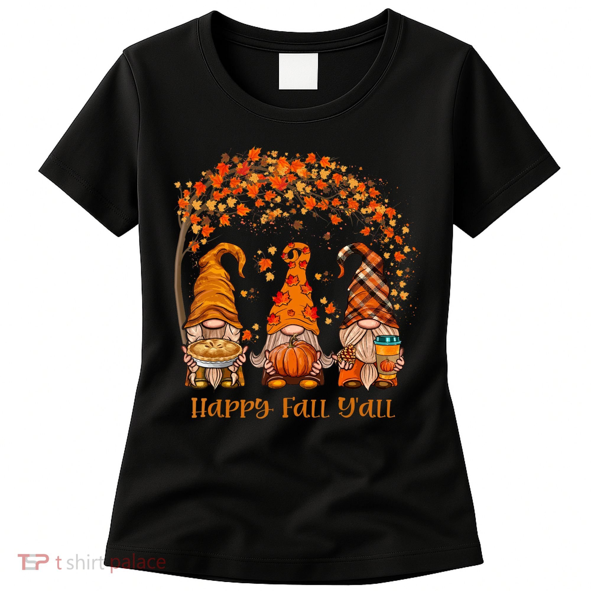 Happy Fall Y'all Gnome Autumn Gnomes Pumpkin Spice Season Women's T-Shirt