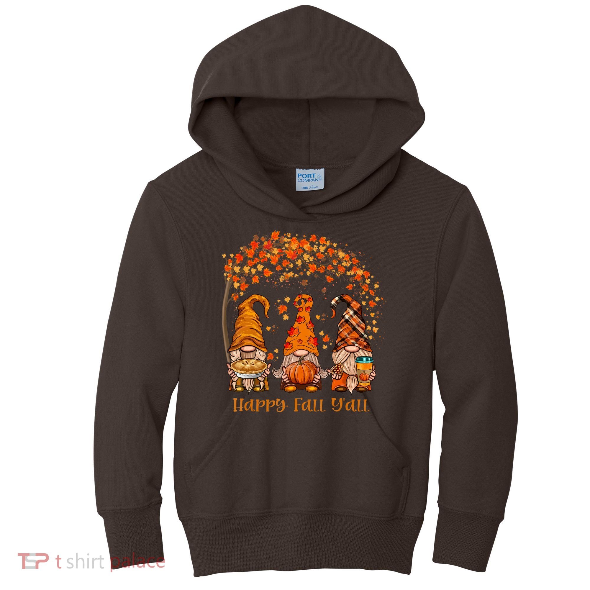 Happy Fall Y'all Gnome Autumn Gnomes Pumpkin Spice Season Kids Hoodie
