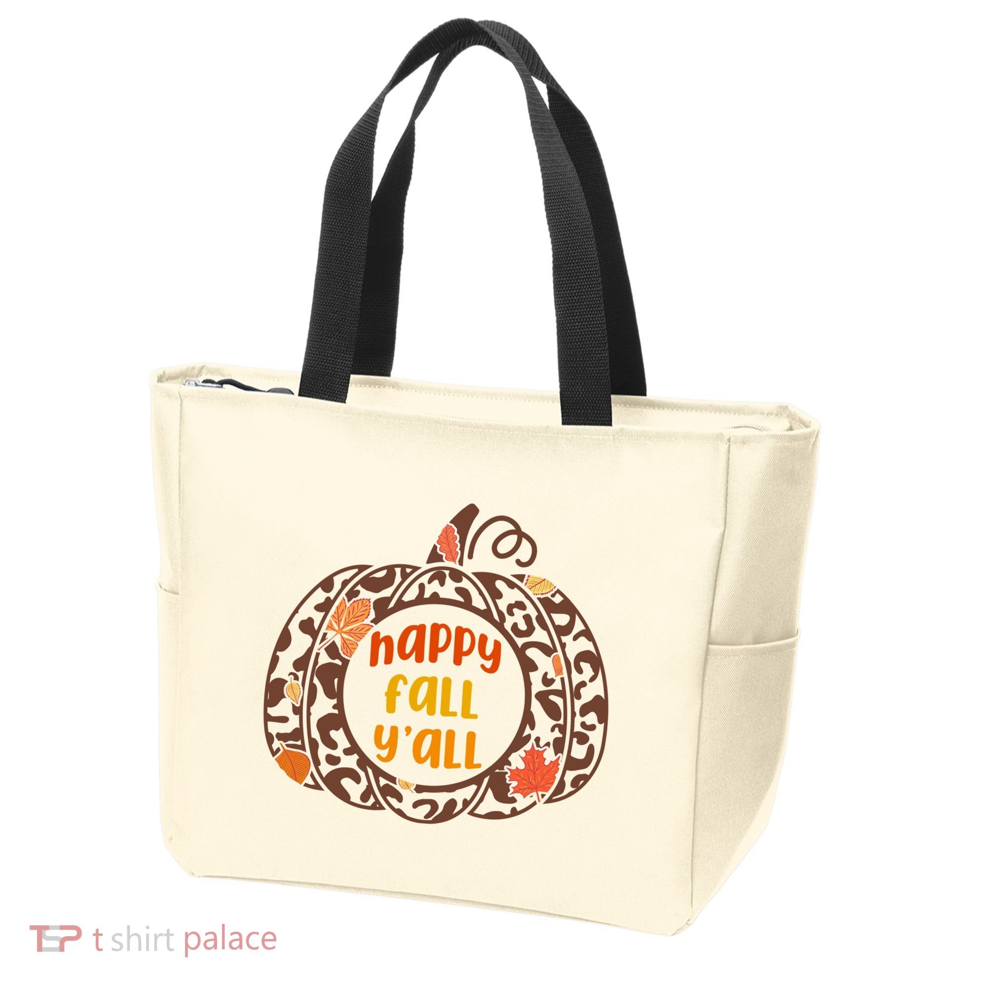 Happy Fall Yall Festive Pumpkin Tote Bag