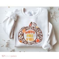 Happy Fall Yall Festive Pumpkin Sweatshirt thumb 2