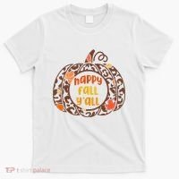 Happy Fall Yall Festive Pumpkin T-Shirt thumb 0