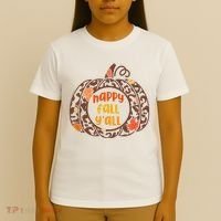 Happy Fall Yall Festive Pumpkin T-Shirt thumb 4