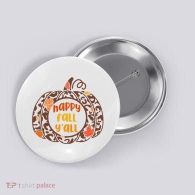 Happy Fall Yall Festive Pumpkin Button