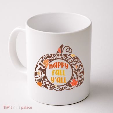 Happy Fall Yall Festive Pumpkin Coffee Mug