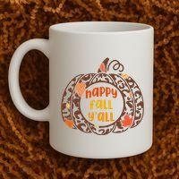 Happy Fall Yall Festive Pumpkin Coffee Mug thumb 2