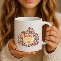Happy Fall Yall Festive Pumpkin Coffee Mug thumb 3