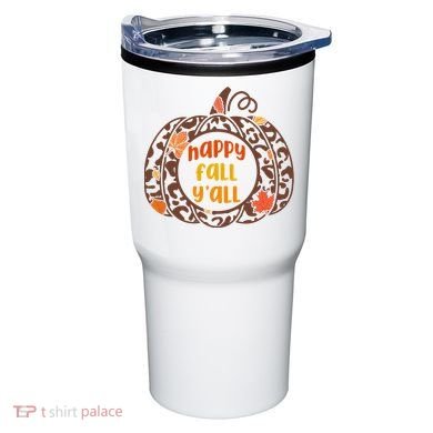 Happy Fall Yall Festive Pumpkin Tumbler