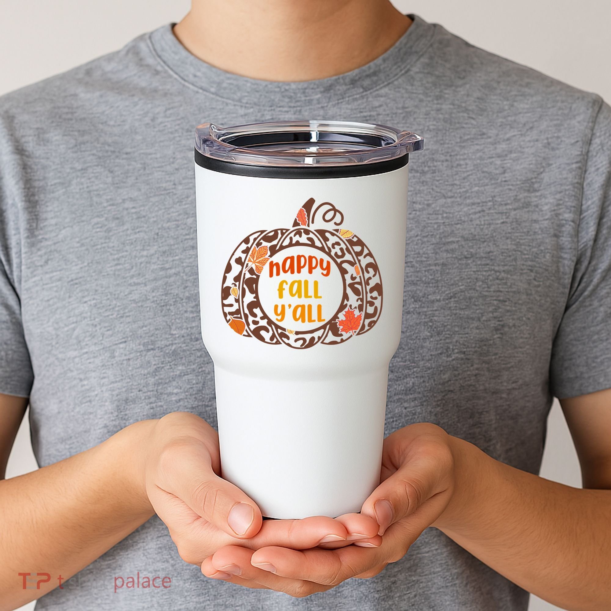 Happy Fall Yall Festive Pumpkin Tumbler