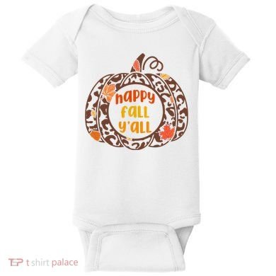 Happy Fall Yall Festive Pumpkin Baby Bodysuit