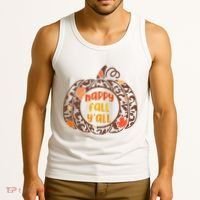 Happy Fall Yall Festive Pumpkin Tank Top thumb 3