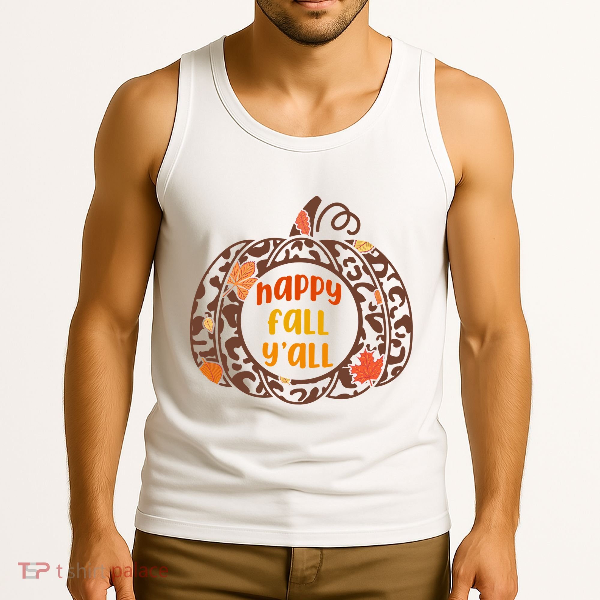 Happy Fall Yall Festive Pumpkin Tank Top
