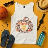 Happy Fall Yall Festive Pumpkin Tank Top thumb 4