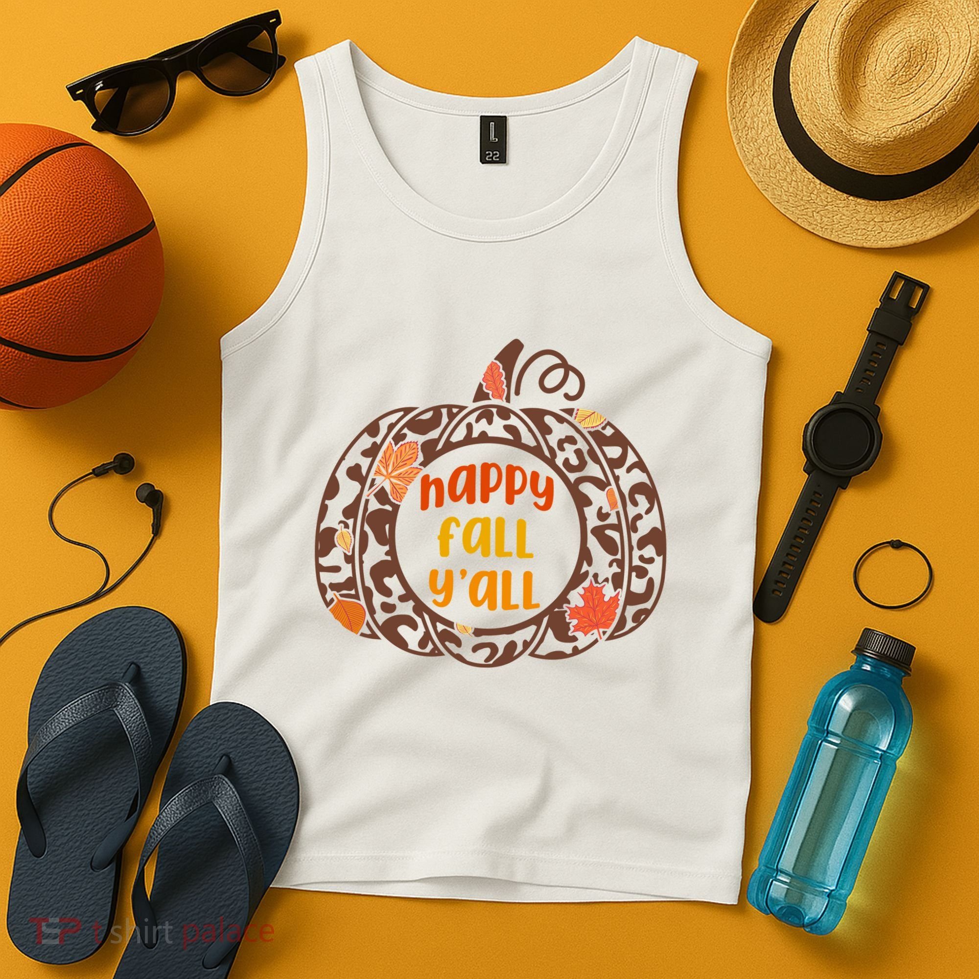 Happy Fall Yall Festive Pumpkin Tank Top