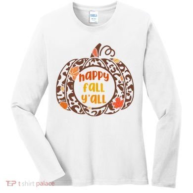 Happy Fall Yall Festive Pumpkin Women's Long Sleeve Shirt