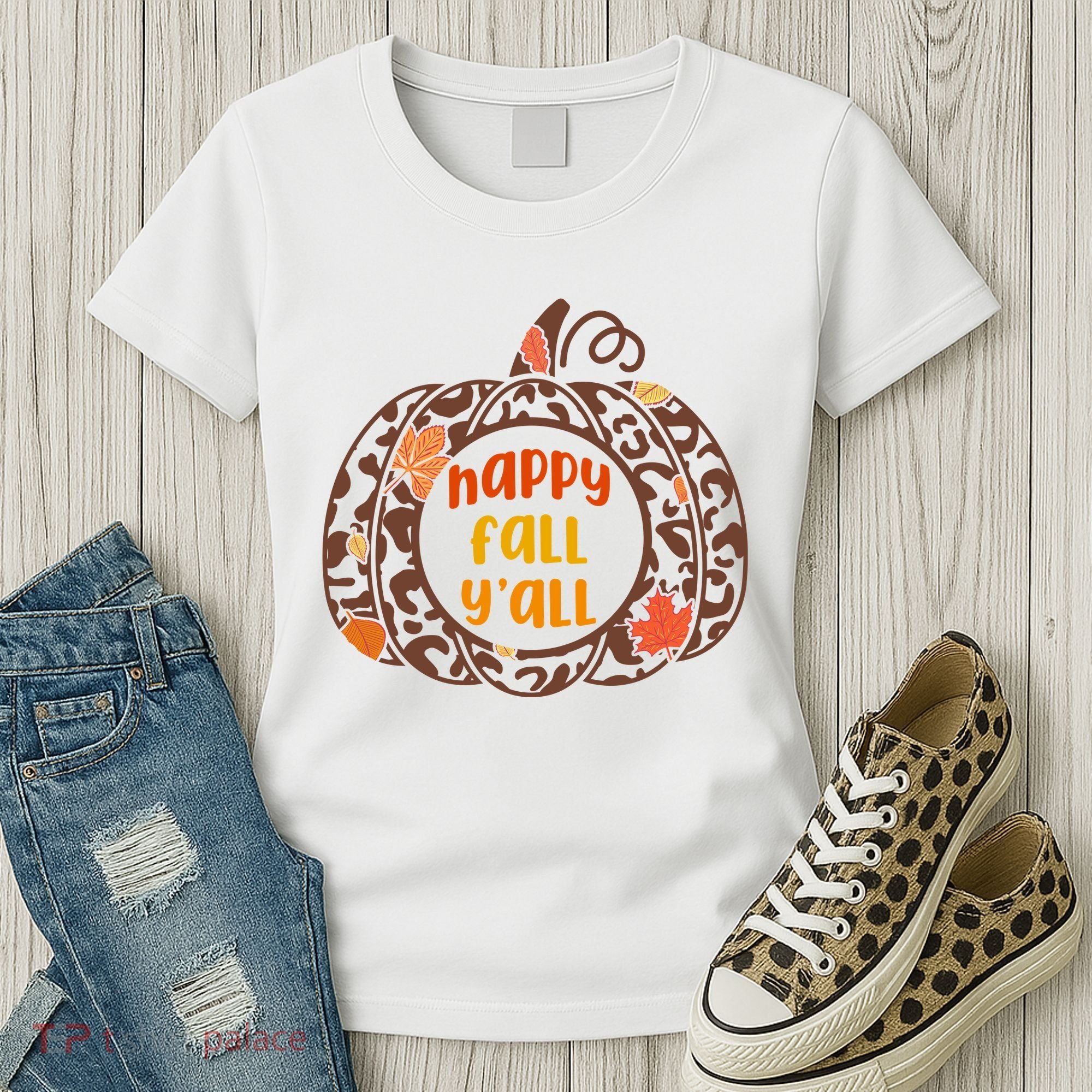 Happy Fall Yall Festive Pumpkin Women's T-Shirt