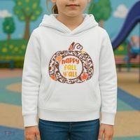 Happy Fall Yall Festive Pumpkin Kids Hoodie thumb 3