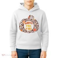 Happy Fall Yall Festive Pumpkin Kids Hoodie thumb 4