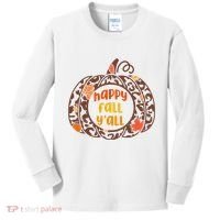 Happy Fall Yall Festive Pumpkin Kids Long Sleeve Shirt thumb 0