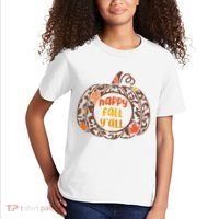 Happy Fall Yall Festive Pumpkin Kids T-Shirt thumb 2