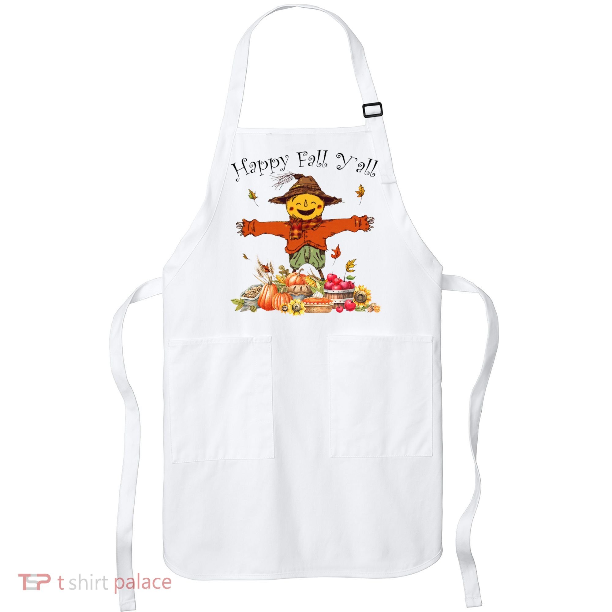 Happy Fall Yall Scarecrow Pumpkin Thanksgiving Halloween Apron