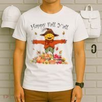 Happy Fall Yall Scarecrow Pumpkin Thanksgiving Halloween T-Shirt thumb 6