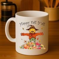 Happy Fall Yall Scarecrow Pumpkin Thanksgiving Halloween Coffee Mug thumb 4